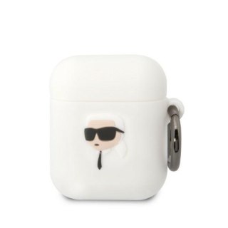 Etui na AirPods 2/1 Karl Lagerfeld KLA2RUNIKH białe silikonowe 3D