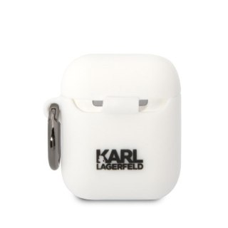 Etui na AirPods 2/1 Karl Lagerfeld KLA2RUNIKH białe silikonowe 3D