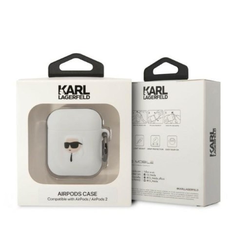 Etui na AirPods 2/1 Karl Lagerfeld KLA2RUNIKH białe silikonowe 3D