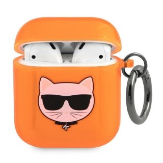 Etui na AirPods Karl Lagerfeld Choupette pomarańczowe KLA2UCHFO