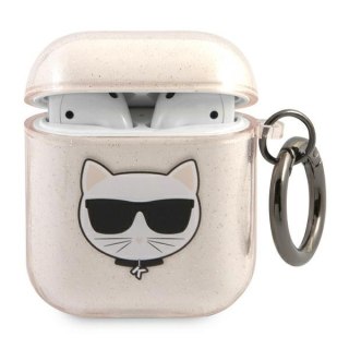 Etui na AirPods Karl Lagerfeld Choupette złote Glitter KLA2UCHGD