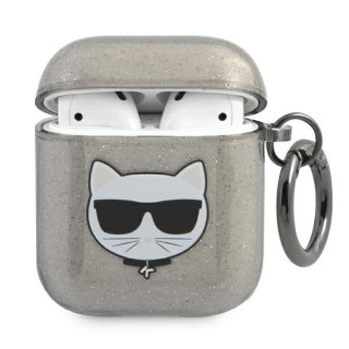 Etui na AirPods Karl Lagerfeld KLA2UCHGK czarne Glitter Choupette