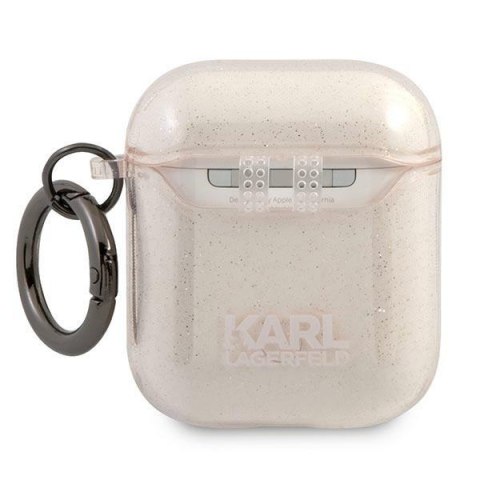 Etui Apple AirPods Karl Lagerfeld KLA2UKHGD złote Glitter Karl's Head