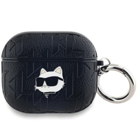 Etui na AirPods 3 Karl Lagerfeld Monogram Choupette Head czarne