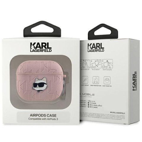 Etui na AirPods 3 Karl Lagerfeld Choupette Monogram różowe KLA3PGCHPP