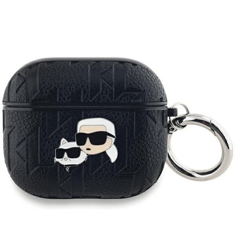 Etui na AirPods 3 Karl Lagerfeld Monogram Choupette Czarne KLA3PGKCPK