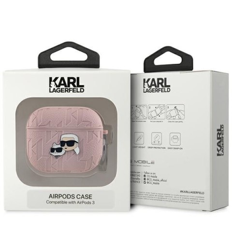 Etui na Apple AirPods 3 Karl Lagerfeld różowe Monogram Karl & Choupette