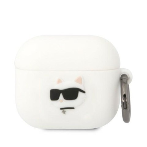 Etui Karl Lagerfeld KLA3RUNCHH Apple AirPods 3 cover biały/white Silicone Choupette Head 3D