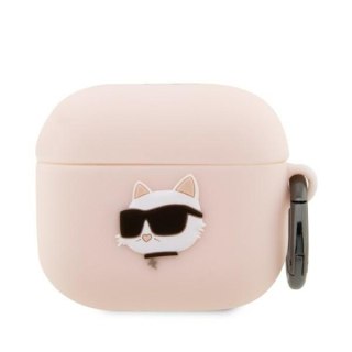 Etui na Apple AirPods 3 Karl Lagerfeld różowe silikonowe Choupette 3D