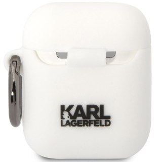 Etui Karl Lagerfeld KLACA2SILKCW Apple AirPods 2/1 biały/white Silicone Karl & Choupette