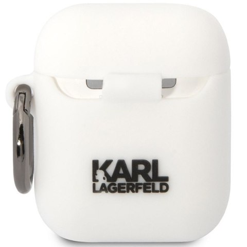 Etui na AirPods 1/2 Karl Lagerfeld KLACA2SILKCW białe silikonowe