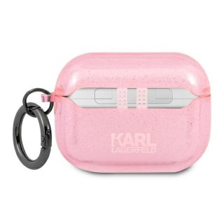 Etui na AirPods Pro Karl Lagerfeld KLAPUKHGP różowe Glitter Karl's Head