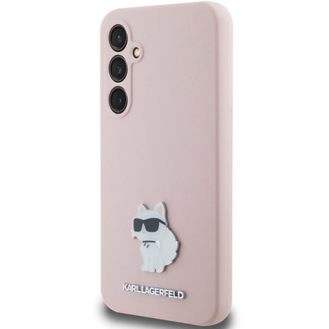 Etui Karl Lagerfeld KLHCS23FESMHCNPP Samsung Galaxy S23 FE Silicone Choupette Metal Pin różowy/pink