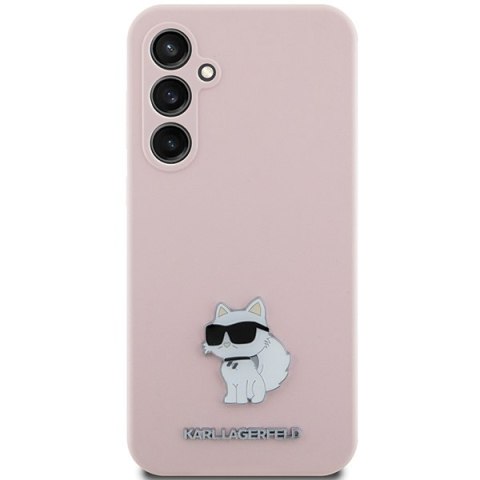 Etui Karl Lagerfeld KLHCS23FESMHCNPP Samsung Galaxy S23 FE Silicone Choupette Metal Pin różowy/pink