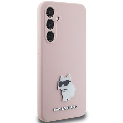 Etui Karl Lagerfeld KLHCS23FESMHCNPP Samsung Galaxy S23 FE Silicone Choupette Metal Pin różowy/pink