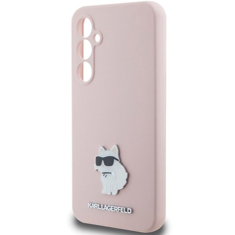 Etui Karl Lagerfeld KLHCS23FESMHCNPP Samsung Galaxy S23 FE Silicone Choupette Metal Pin różowy/pink