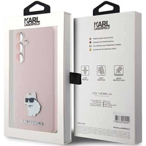 Etui Karl Lagerfeld KLHCS23FESMHCNPP Samsung Galaxy S23 FE Silicone Choupette Metal Pin różowy/pink