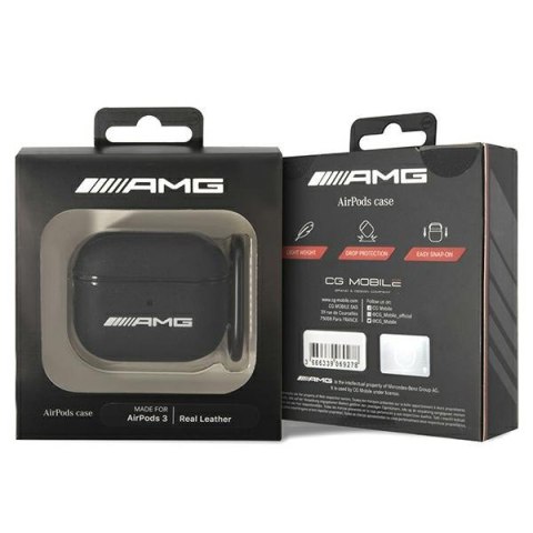 Etui Apple AirPods 3 Mercedes AMG czarne Leather - eleganckie etui