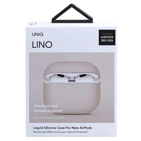 Etui na AirPods 3 UNIQ Lino Silicone różowe - stylowe i ochronne akcesorium