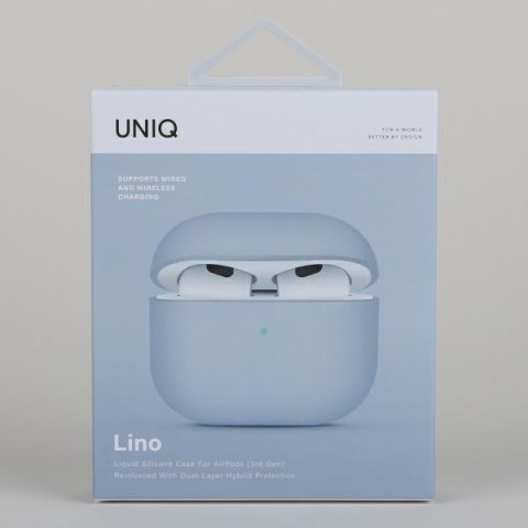 Etui na AirPods 3 UNIQ Lino Silicone błękitne - elegancka ochrona