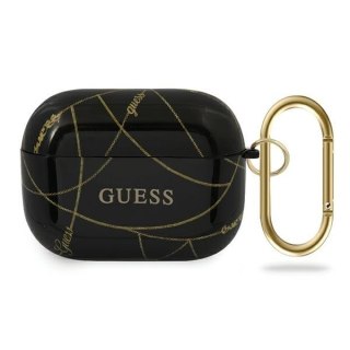 Etui Apple AirPods Pro Guess czarne Gold Chain Collection - stylowy design