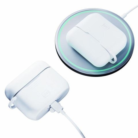 Etui Apple AirPods Pro 3MK silikonowe z karabińczykiem białe