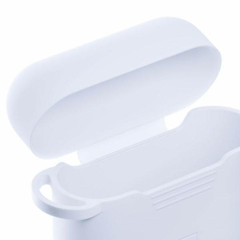 Etui Apple AirPods Pro 3MK silikonowe z karabińczykiem białe