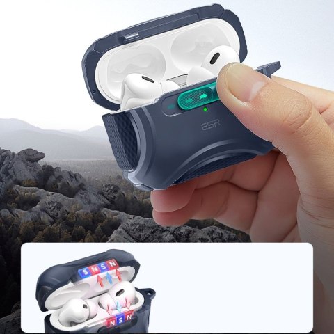 Etui na Apple AirPods Pro 1/2 ESR Cyber FlickLock MagSafe niebieskie