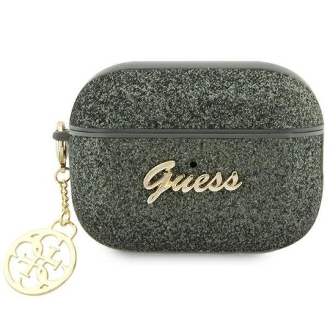 Etui na AirPods Pro 2 Guess GUAP2GLGSHA zielone Glitter Flake 4G Charm