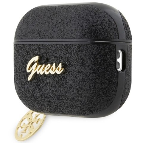 Etui na AirPods Pro 2 Guess GUAP2GLGSHK czarne Glitter Flake 4G Charm