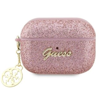 Etui Guess GUAP2GLGSHP Apple AirPods Pro 2 cover różowy/pink Glitter Flake 4G Charm