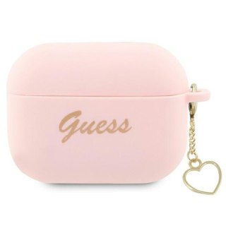 Etui Guess GUAP2LSCHSP Apple AirPods Pro 2 cover różowy/pink Silicone Charm Heart Collection