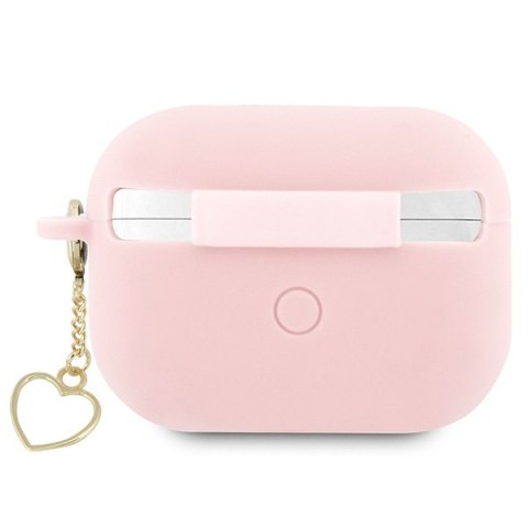 Etui na AirPods Pro 2 Guess różowe silikonowe Charm Heart Collection