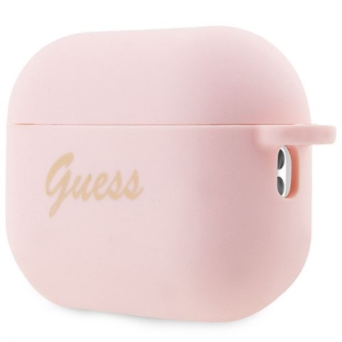 Etui na AirPods Pro 2 Guess różowe silikonowe Charm Heart Collection