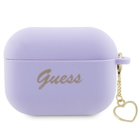 Etui na AirPods Pro 2 Guess GUAP2LSCHSU silikonowe serce purpurowe