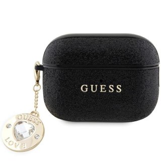 Etui Guess GUAP2PGEHCDK AirPods Pro 2 cover Fixed Glitter Heart Diamond Charm czarny/black