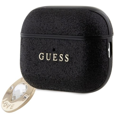 Etui Guess GUAP2PGEHCDK AirPods Pro 2 cover Fixed Glitter Heart Diamond Charm czarny/black