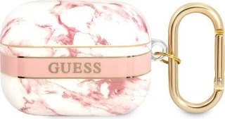 Etui na Apple AirPods Pro Guess Marble Różowe Strap Collection