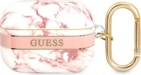 Etui na Apple AirPods Pro Guess Marble Różowe Strap Collection