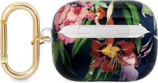 Etui na Apple AirPods Pro Guess niebieskie Flower Strap Collection