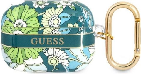 Etui na AirPods Pro Guess GUAPHHFLN zielone Flower Strap Collection