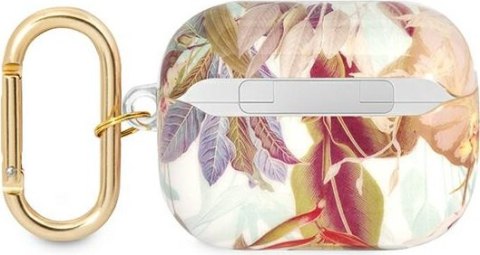 Etui na Apple AirPods Pro Guess fioletowe Flower Strap Collection