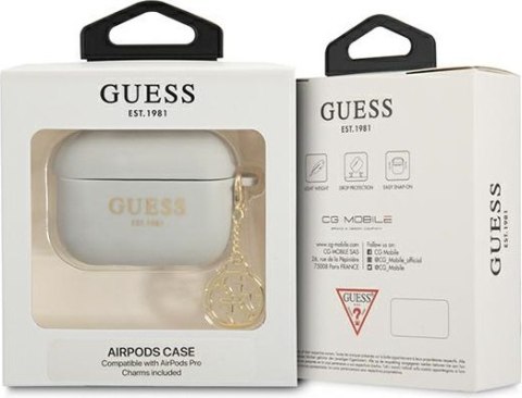 Etui na AirPods Pro Guess GUAPLSC4EG szare silikonowe 4G Collection