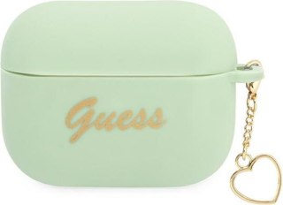 Etui Apple AirPods Pro Guess silikonowe serce zielone Charm Collection