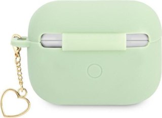 Etui Apple AirPods Pro Guess silikonowe serce zielone Charm Collection