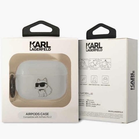 Etui na AirPods Pro 2 Karl Lagerfeld Ikonik Choupette przezroczyste