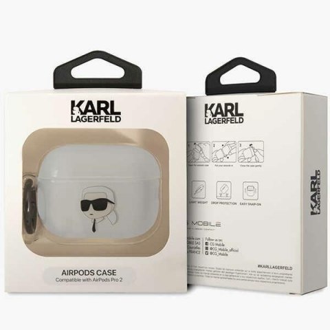 Etui na AirPods Pro 2 Karl Lagerfeld Ikonik transparentne KLAP2HNIKTCT