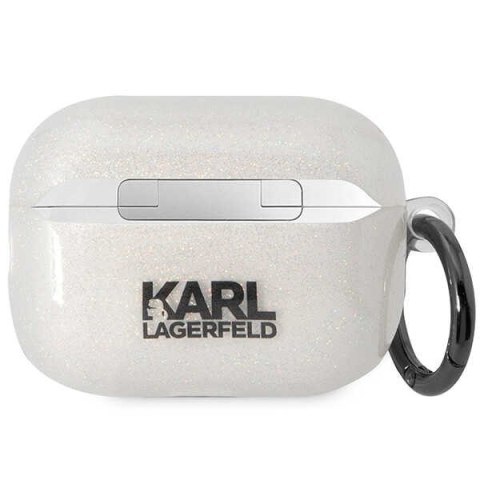 Etui na AirPods Pro 2 Karl Lagerfeld KLAP2HNKCTGT transparentne Glitter