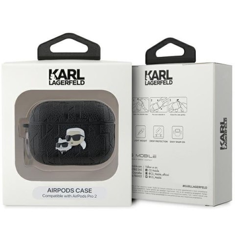 Etui Karl Lagerfeld KLAP2PGKCPK Apple AirPods Pro (2. generacji) cover Monogram Karl & Choupette Head czarny/black