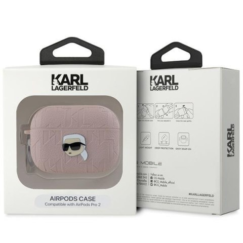 Etui na AirPods Pro 2 Karl Lagerfeld KLAP2PGKIPP różowe Monogram